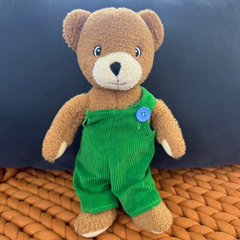 Yottoy Corduroy Bear 2001 Plush Stuffed Animal Doll Toy Green Overalls